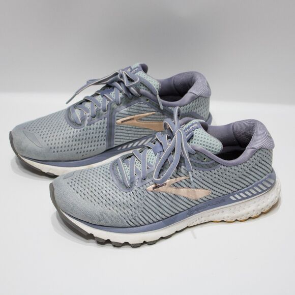 Brooks Adrenaline GTS 20 Gray Periwinkle Purple Women Size 8D Wide - Light Wear - Picture 4 of 14